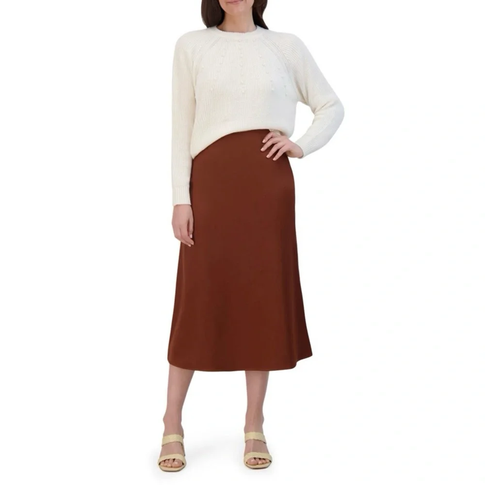NWT French Connection Satin Midi Skirt